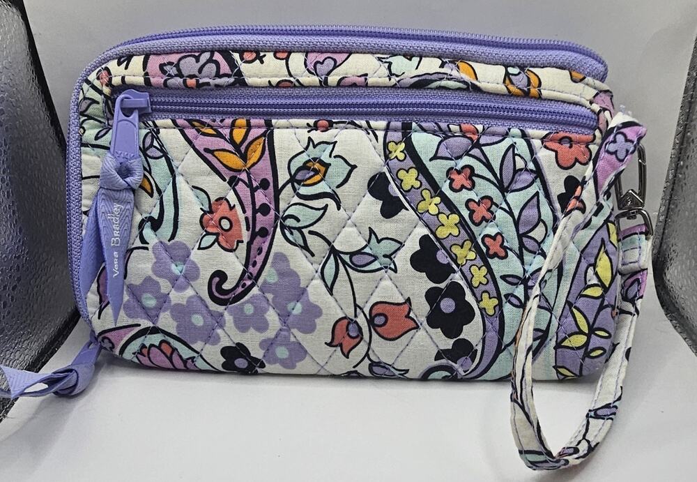 Vera Bradley Slim Wristlet Maddalena Paisley Soft Wallet With RFID